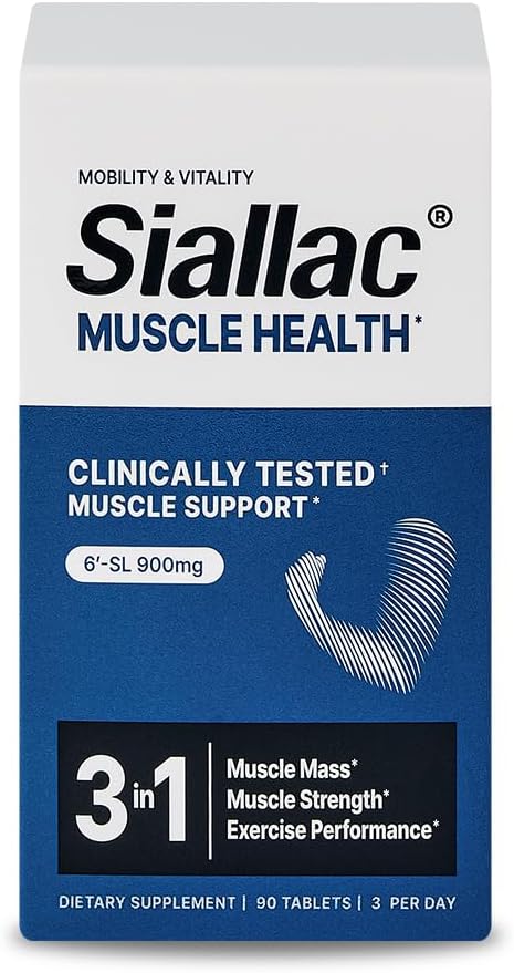 Salut Muscleal - Made in USA - Augmenta la massa Muscle Massa i força ràpid Recovery, Reducció de Fatigue & Booster Exercici de rendiment, 6-Sialyactose (6-SL), 900 mg, 90 tetes