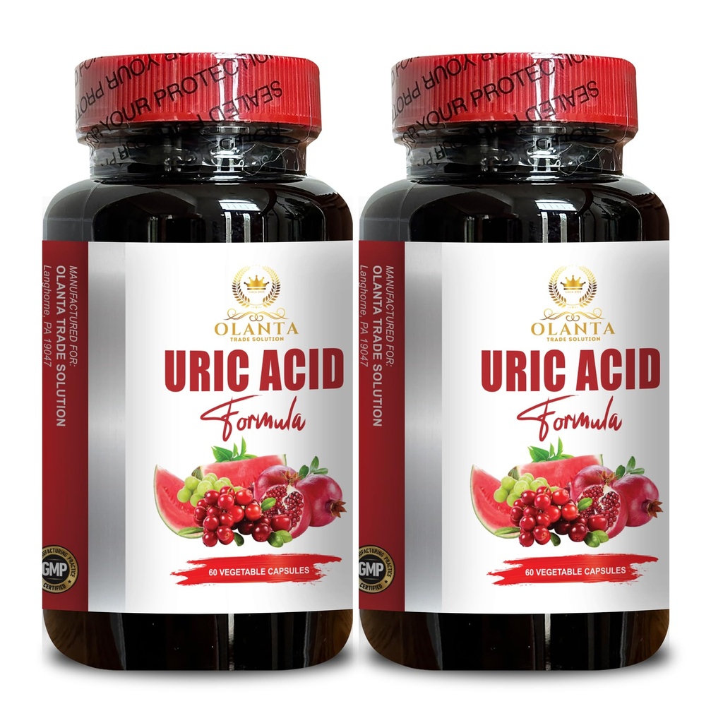 Amla Fruit and Bromelain, Uric Acid Vitamin in URIC Acid Formula for Uric Acid Management, Joint Flexibility, Natural Uric Acid - 2 Bottles