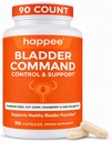 Happee Bladder Control Supplement for Women & Men - Pumpkin Seed Extract, Soy Germ, Saw Palmetto & Cranberry - Bladder Support for Urinary Frequency, Leaks & Urgency - 90 Capsules