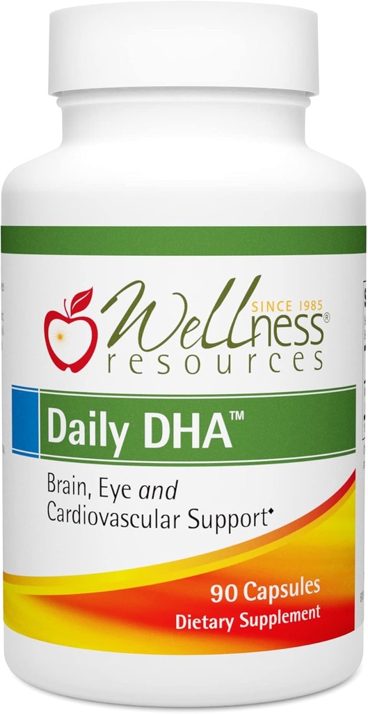Wellness Resources Daily DHA - Highest Potency & Purity DHA Fish Oil in TG Form (90 Capsules)