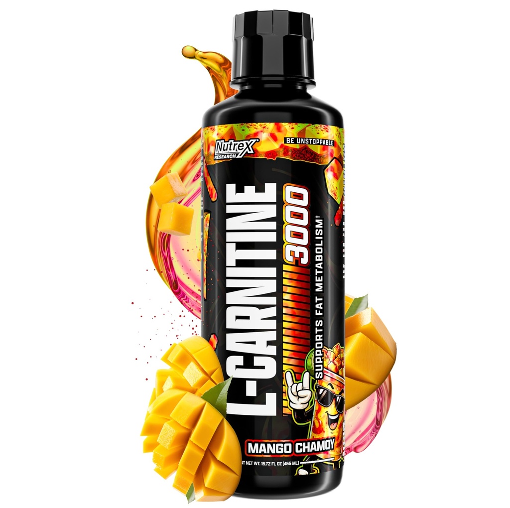 Nutrex Research Liquid Carnitine 3000 | Premium Liquid Carnitine, Stimulant Free, Fat Loss Support 16 Fl Oz (Mango Chamoy, 16 Fl Oz (Pack of 1)