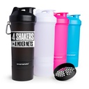 Smartshake Original 4 Pack 800 ml/27 oz Protein Shaker Bottle | Silent Mixing, Leak-Proof Shaker Bottle | Shaker Cups For Protein Shakes | Gym Shaker Bottle | 4 Pack, Black, White, Pink, Blue