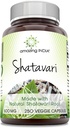 놀라운 인도 자연 Shatavari 500 Mg 서빙 250 Veggie 캡슐 보충 | Non-GMO | 글루텐 프리