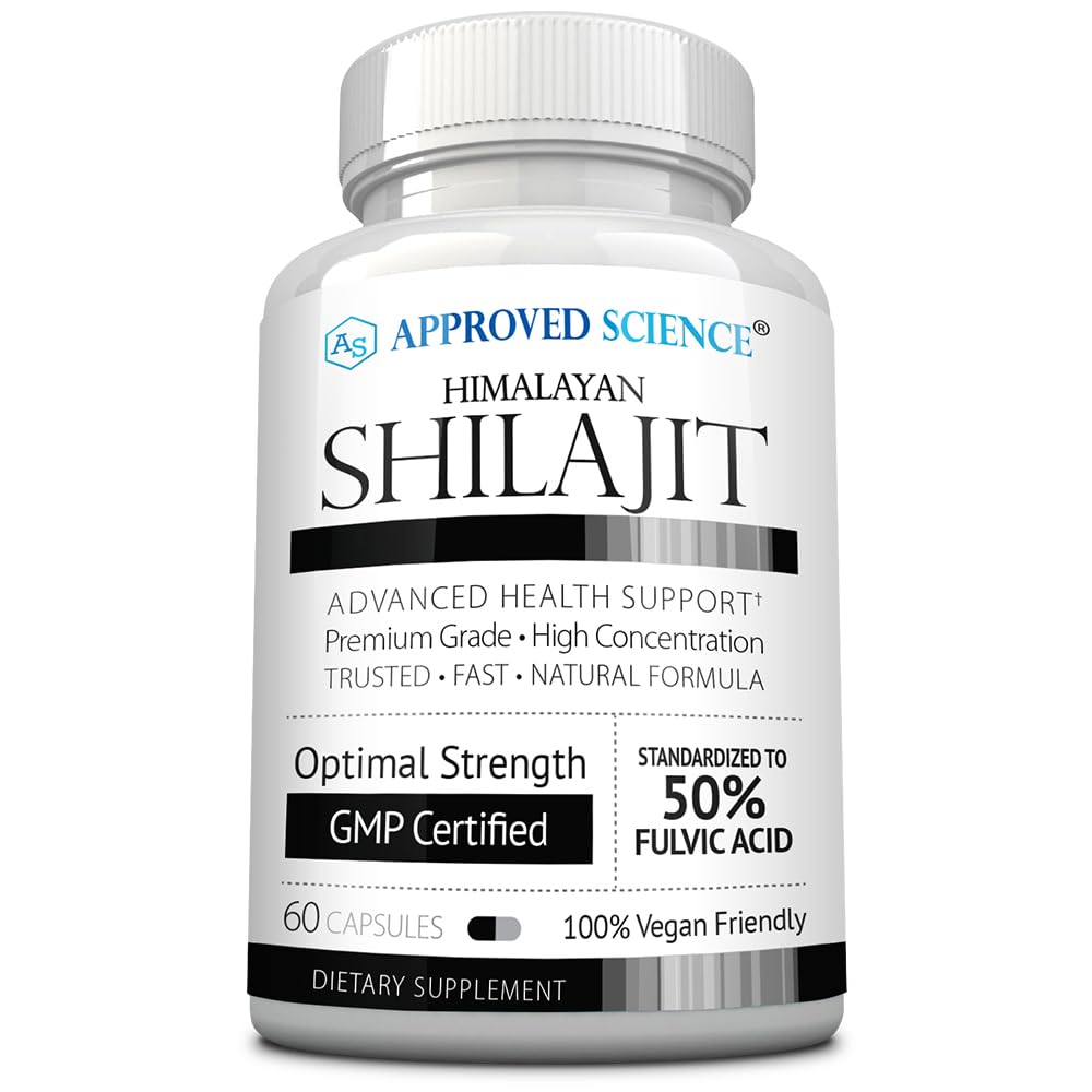 Approved Science Himalayan Shilajit - 1000mg Serving, 50% Fulvic Acid - 30:1 Extract - High-Potency Shilajit Supplement - Third-Party Tested - 60 Vegan Capsules