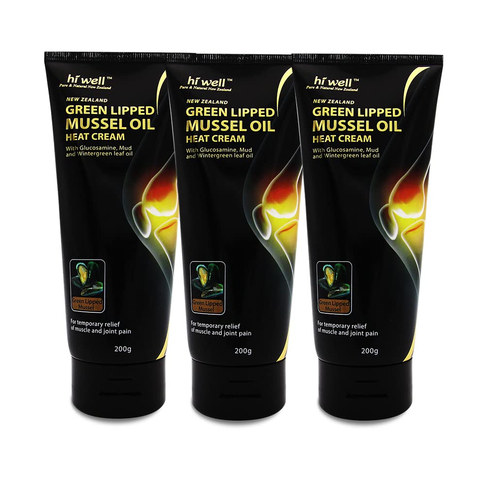 (Pack of 3) Hi Well New Zealand Green Lipped Mussel Oil Heat Cream 200g