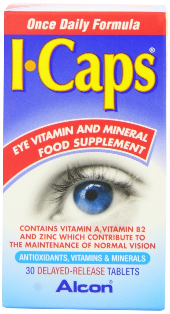 I-Caps Lutein and Zeaxanthin Dietary Supplement for Healthy Eyes 30 Tablets
