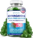 Sugar-Free Ashwagandha Gummies for Stress, Sleep & Mood Support - High-Potency 30:1 Ashwagandha Supplement Extract - Vegan Adaptogen Supplement for Women & Men, Natural Flavor, Plant-Based, 90 Gummy
