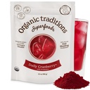Organic Traditions Cranberry Powder, Organic Cranberry Juice Powder with Cranberries and Probiotics, No Added Sugar, Plant-Based Powder for Smoothies and Recipes, Vegan Non-GMO, 100g / 3.5oz Bag