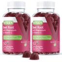 Viteey Beet Root Gummies with Magnesium & Vitamin C - Beetroot Supplement for Heart Health, Blood Pressure Support - Vegan, Gluten-Free - 120 Count