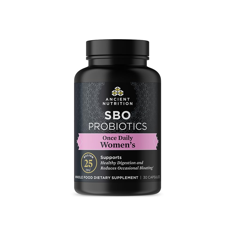 Ancient Nutrition Probiotics for Women, Once Daily Women's Probiotics 30ct, Digestive Support and Reduces Occasional Bloating, Made with Chaste Tree Berry and Amla Berry, 25 Billion CFUs*