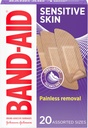 Band Adhesive Bandages for Sersivision sim, hypooleric pandages (help first Adfirst Adractions) การถอดออกแบบไม่มีความเจ็บปวด คงอยู่ที่เมื่อ Wet & appite for Eczma Prone, Sterile, Assored, 20ct