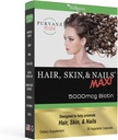 Wellgenix Purvana Max Hair, Skin, és Nails Vitamin - Double Strength Biotin 5000 MCG, VIT A & B, Folic Acid, Grape Seed Extract - Hajpótló kiegészítés - 30 kapszula (1-es csomag)