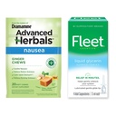 Dramamine Fleet + Advanced Herbals Digestive Convenience Bundle, Liquid Glycerin Suppositories 4 Count, Ginger Soft Chews 20 Count Liquid