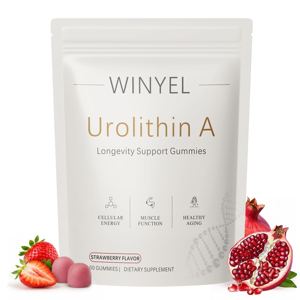 Urolithin A Supplement Longevity Gummy for Healthy Aging & Cellular Energy | Supports Skin Aging and Cellular Renewal - Mitochondria for Muscle Support and Longevity - 60 Gummies - 30 Servings