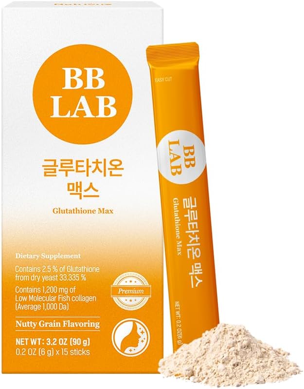BB LAB Glutatioon Max Powder Stick Supplement, Korea Glutatioon, Madal molekulaarne kala kollageen naistele, C-vitamiin, Kiire imendumine, Antioksüdant, vananemisvastane