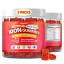 duwhot Iron Gummies for Kids Teens, Gentle Iron Bisglycinate with Vitamin C | Chewable Iron Supplement plus Multivitamins, Minerals & More, Energy, Immunity & Blood Support, Sugar Free, Vegan,120 Chews