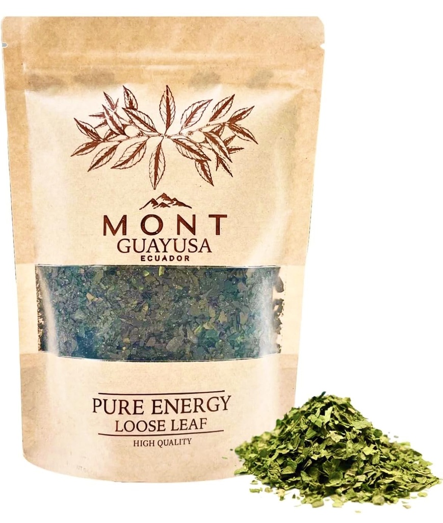 Mont Coffee Ecuador Guayusa Leaves — Premium ian Loose Leaf tea, Natural Caffeine for Smooth Focus Energy, No Jitters No Crash, Kichwa Tradition, 4 oz Bag