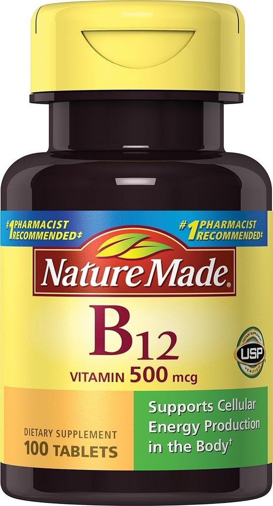 Natural Vitamina B-12 500 mcg Comprimidos 100 ea (Pack de 2)