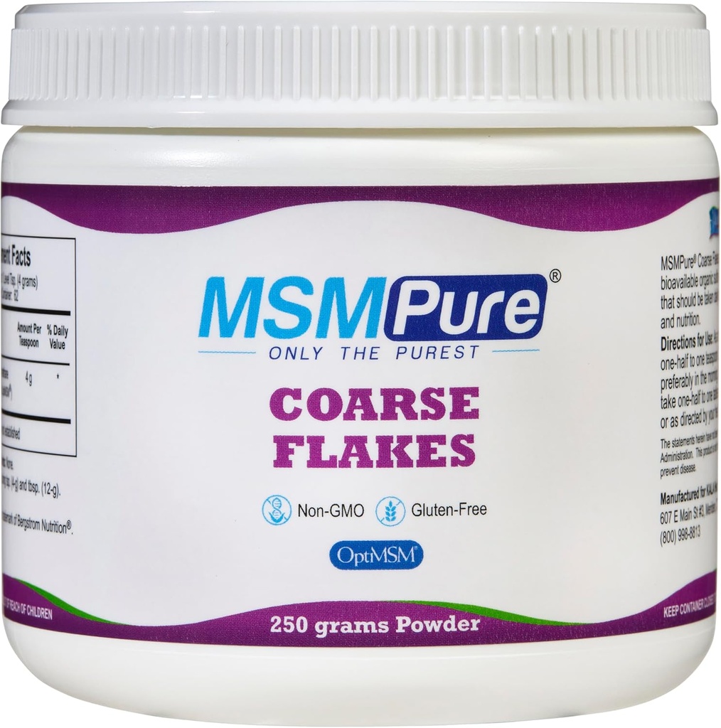 KALA SA MSMPure Coarse MSM Toz Flakes – US- Made MSM for Joint Health, Skin Görünüm ve Saç & Nail Desteği – 8.8 oz, Organik Sulfur