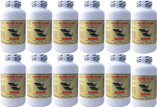 Golden Alaska Deep Sea Fish Oil 1000 mg - 300 Softgels (12 Pack)
