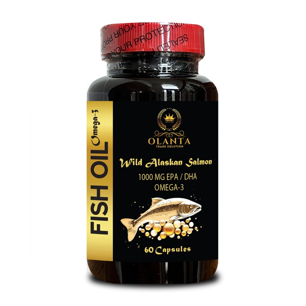 Alaskan Salmon Fish Oil Softgels – Sustainably Sourced, No Artificial Additives, EPA DHA Omega-3, No Fishy Taste, Supports Mobility & Well-Being - 1 Bottle