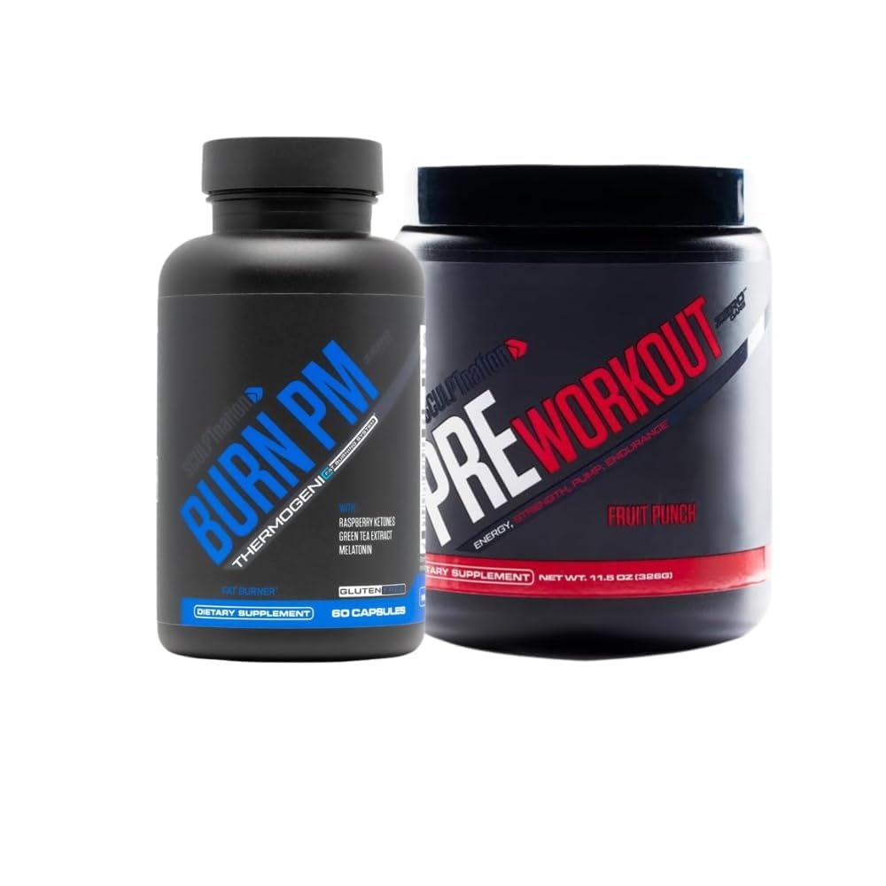 Sculpt Nation by V Shred Burn PM and Pre Workout Fruit Punch Bundle