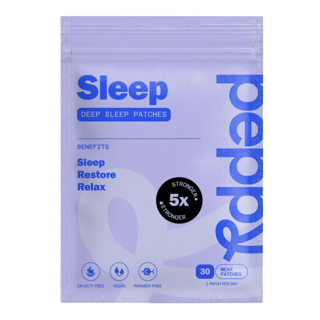 peppy Sleep Patches 30 Day Supply - Nighttime Herbal Patch with Valerian, Hops & Natural Botanicals - Gentle Restful Sleep Aid Transdermal Patch for Adults - Relaxation Support