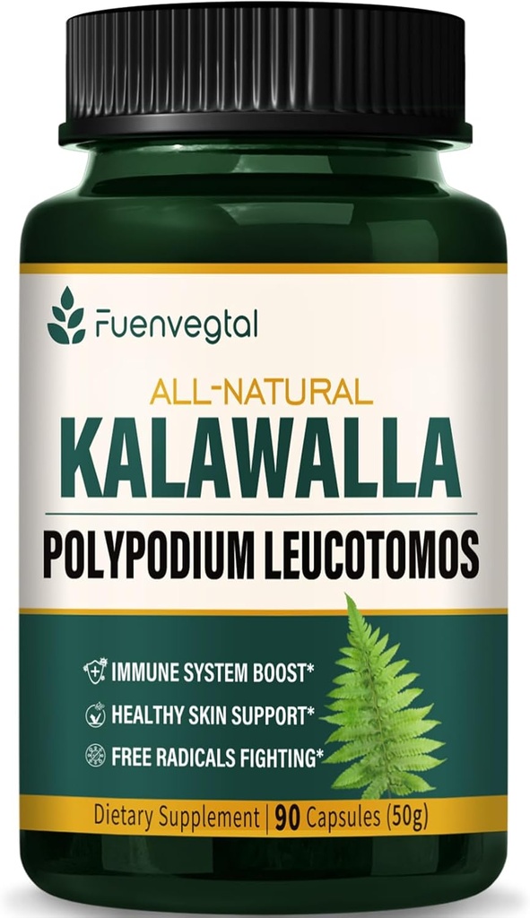 卡拉瓦拉根卡普勒斯(Kalawalla Root Capsules), Polypodium Leucotomos 提取补充支持免疫系统,皮肤健康,以及自由激进者防御, 持续3个月. 90 计数