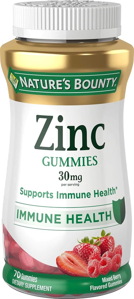 Nature's Bounty Zinc Gummis von Nature's Bounty 30mg 70 gemischte Berry Flavored Gummis, 70 Graf