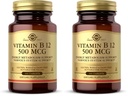 Solgar Vitamin B12 500 mcg - 100 Tablets - Vegan, Gluten Free, Dairy Free, Kosher - 100 Servings (Pack of 2)