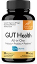 Sandhu's Gut Health - Prebiotic, Probiotic, Postbiotic & L-Glutamine | Digestive Health, Colon, Probiotic Total Supplements | 120 Delayed Release Capsules