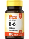 Sundance Vitamin B-6 100mg | 100 Tablets | High Potency Formula | Essential B-Vitamin | Vegetarian, Non-GMO & Gluten Free Formula