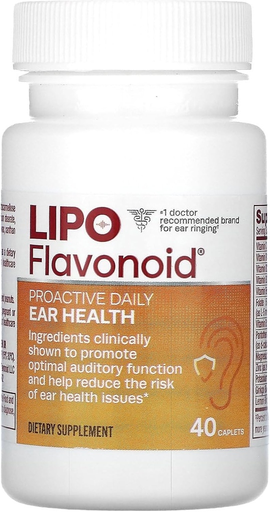 Proactive Daily Orellar Sanitat suplementari per Lipo-Flavonoide, Protevacions Long Term i ajuda a la funció ouditiva i salut cognitives, 40 unitats de Caplets