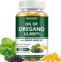 150 Softgels Oil of Oregano with Black Seed Oil, 2 in 1 Oregano Supplement for Immune Health, Retains High Concentrated Carvacrol & Thymoquinone, Non-GMO, 1 Pack