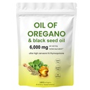 Oil of Oregano Softgels, 180 Count | 2 in 1 Formulated with Black Seed Oil, 4X Strength Carvacrol & Thymoquinone | Non-GMO (1 Bag)