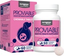 Nutramax Proviable Probiotice pentru câini, Daily Digestive Health Supliment cu mai multe benzi de bacterii, Probiotice câine Plus Prebiotice, 60 comprimate masticabile