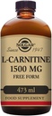 Solgar L-Carnitine 1500 mg Liquid, 16 oz. - Naturlig citronsmak - Hjärthälsa - Stöder energi, metabolism, träningsuthållighet och återhämtning - Icke-GMO, Vegan, Gluten & Dairy Free - Om 31 portioner