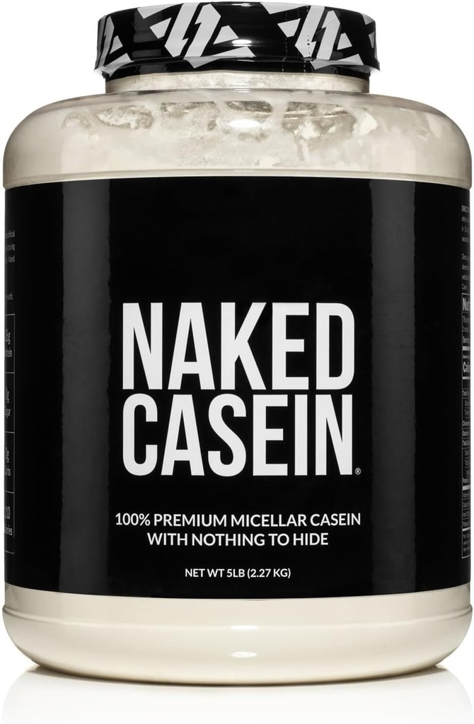 NAKED Casein - 5Lb Micellar Casein baltymų milteliai - Tūrinės, Zero Carb, GMO- Free, Gluten Free, Soja Free, Konservantas Nemokamai - Skatinti raumenų augimą - Padidinti atsigavimą - 76 Paslaugos