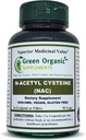Green Organic Supplements' N-Acetyl Cysteine (NAC), 90 VCaps, High Absorbable, Non-GMO, Gluten-Free ANTE Balance Immune System and Supports Health (Pack of 1)