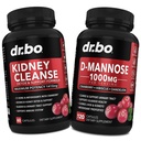 Kidney Cleanse & D Mannose Supplements - Kidney Detox Support Supplement, D-Mannose 500mg 1000mg Capsules - DMannose & Natural Cranberry to Support Kidneys, Bladder & Urinary Tract Health Supplements