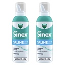 Vicks Sinex SALINE Nasal Spray, Drug Free Ultra Fine Mist, Clear Everyday Sinus Congestion Fast, Clear Mucus from a Cold or Allergy, Daily Use 5.0 fl oz x 2