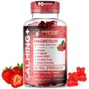 Magnesium Glycinate Gummies, 1000 mg - Magnesium Supplement to Support Relaxation, Heart Health - Chewable Calm Magnesio Gummies for Adults, Glicinato De Magnesio - Strawberry Flavor