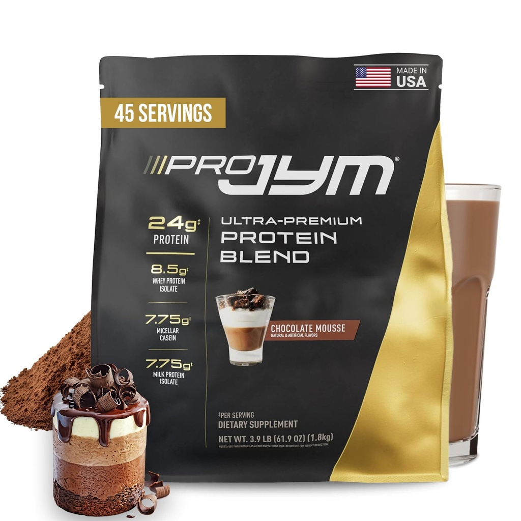 Pro JYM Chocolate Mousse Protein Powder - Whey Protein Isolates, Casein, & Milk Protein, Lean Muscle Building for Men & Women, JYM Supplement Science, 45 Servings