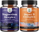 Bundle of High Absorption Magnesium Sleep Supplement - Melatonin-Free Calm Magnesium för sömn och vitamin B Komplex Vuxen Multivitamin för immunstöd Mood Boost och Memory Supplement