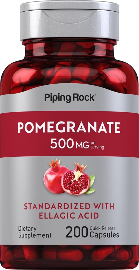 Piping Rock Ps Extracto | 500mg | 200 Capsules | Standardized with Ellagic Acid | Non-GMO, Gluten Free Supplement