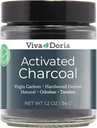 Viva Doria Activated Charcoal Powder, Hardwood Dedived, Food Grade, 1,2 Oz Glass Jar