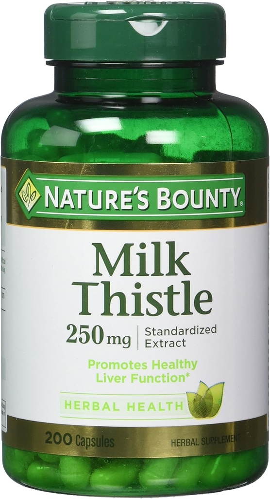 Nature's Bounty Milk Thistle 250 mg kapselit 200 ea (pakkaus 2)