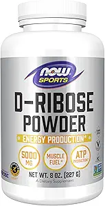 NOW Foods Sports Nutrition, D-Ribose Powder 5,000 mg, Certified Non-GMO, Energy Production*, 8-Ounce
