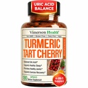 Tart Cherry Capsules – 4-in-1 Turmeric Tart Cherry Supplement for Uric Acid Balance & Joint Health – 10:1 Tart Cherry Extract Capsules with Celery Seed, Turmeric Curcumin & Black Pepper –180 Count