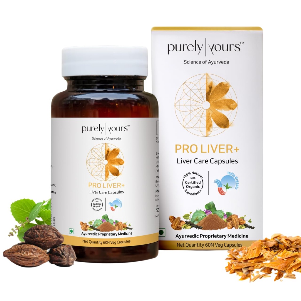 Purely Yours Pro Liver Plus – Ayurvedic Liver Detox Capsules for Fatty Liver, Healthy Metabolism & Liver Function | Herbal Cleanse & Natural Liver Support | 60 Veg Capsules